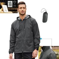 Father's Day Gift,COOFANDY Men's Packable Jacket  Outdoor Waterproof Hooded Lightweight Classic Cycling Raincoat - For Hiking...
