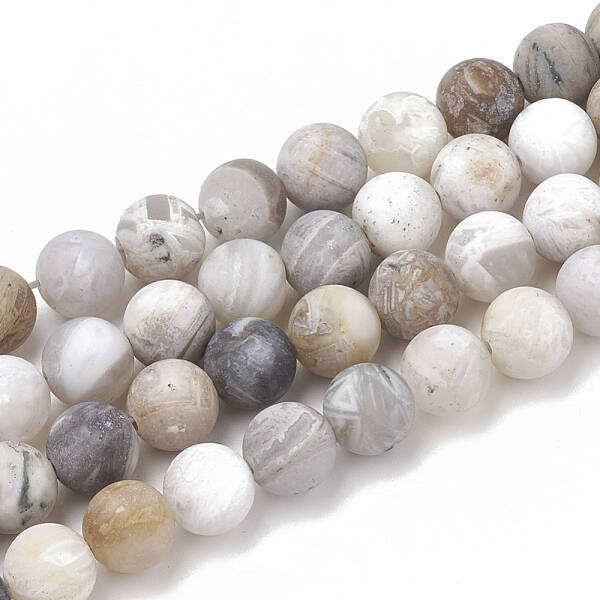 Natural Bamboo Leaf Agate Beads Strands