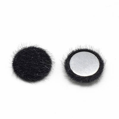 Faux Mink Fur Covered Cabochons
