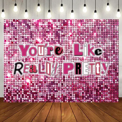Pink Sequins You Are Like Really Pretty Backdrop - Aperturee