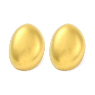 Ion Plating(IP) 304 Stainless Steel Oval Stud Earrings