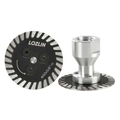 LOZLIN 2PCS 50mm Diamond Cutting Discs for Stone Concrete & Tile - 5/8-11 Abrasive Grit Blades for Precision Cuts in Tight Sp...