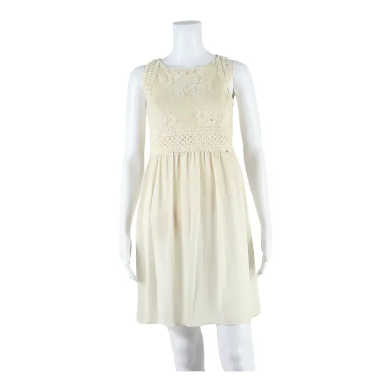 GUESS Lace Womens Skater Dress Cream Sleeveless Short M