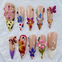 LisaNailsArt Best-Selling 10PCS Handmade Press On Nails , Gift for Her, Summer Nails Art