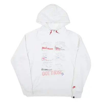 NIKE Mens White Hoodie L