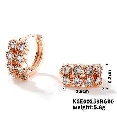 Geometric Shape Earrings with Micro Inlaid Diamonds