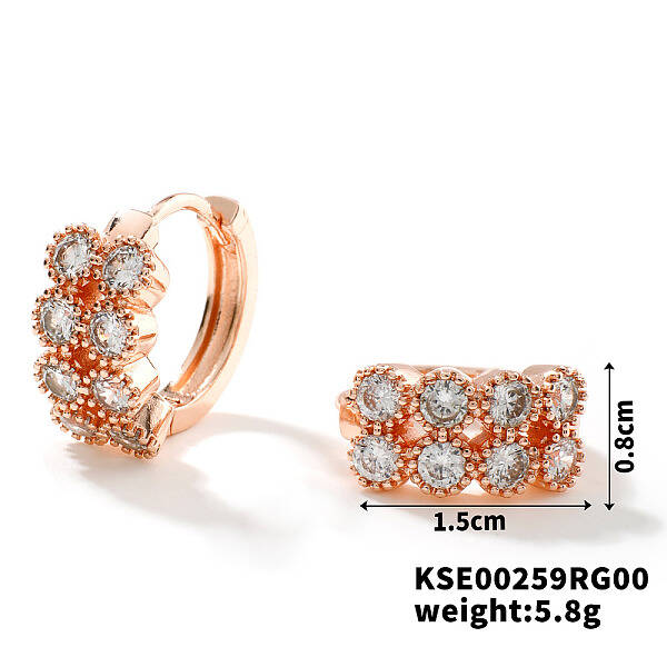 Geometric Shape Earrings with Micro Inlaid Diamonds