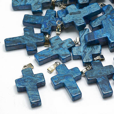 Dyed Natural Blue Agate Pendants