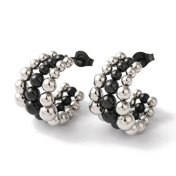 Ion Plating(IP) 304 Stainless Steel Stud Earrings for Women