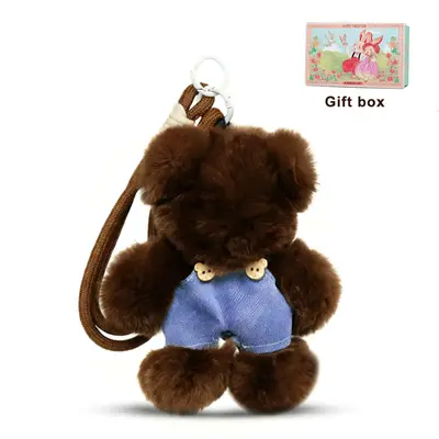 ăBunnyLuluăHandmade Fluffy Animal PomPom Keychains with Tin Box, Heartwarming Gift for Birthday, Christmas, Unique Collec...