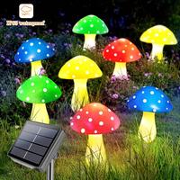 Solar Powered Mushroom Shaped Light, Waterproof Outdoor Garden Pathway LED Light, Solar Garden Lights, Decorative Light for C...