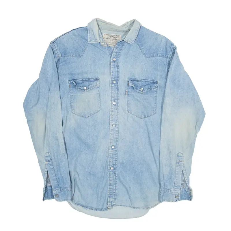 LEVI'S Denim Shirt Blue Long Sleeve Mens M