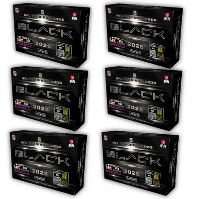 #9 Pick Your Team 1/2 CASE 2025 Panini Black Football Hobby 6 Box Card Break