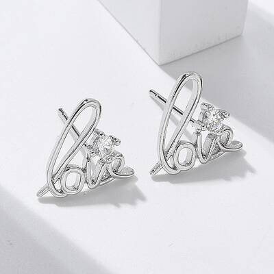Brass Clear Cubic Zirconia Stud Earrings