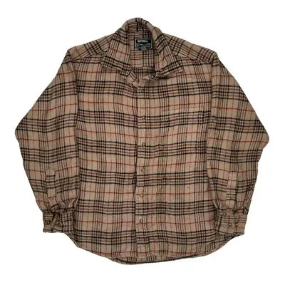 National Outfitters Checked Flannel Shirt - Large Brown Cotton