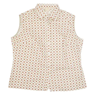 LM Shirt White Floral Sleeveless Womens M