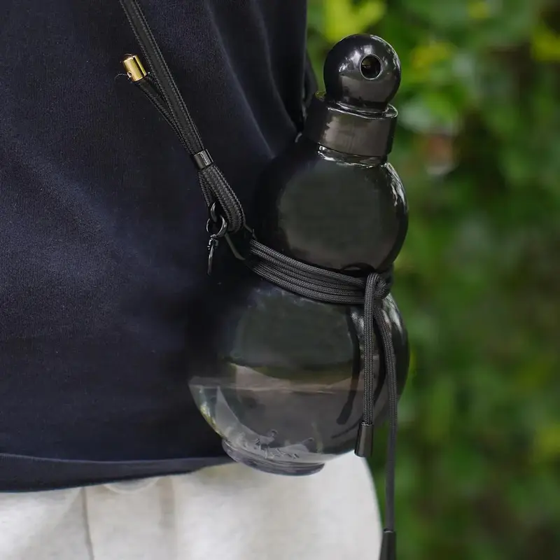 32oz Gourd Shaped Water Bottle, 1 Count Portable Large Capacity Water Bottle with Lid & Handle, Outdoor Water Bottle for Camp...