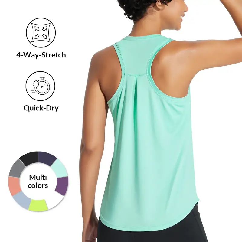 baleaf 2025 Women's Workout Tank Top Racerback Tops Sleeveless Running Shirts Golf Outfits Loose Fit Yoga Athletic Gym Sports...