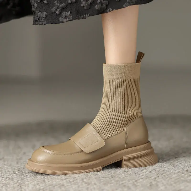 CHIKO Mora Round Toe Block Heels Ankle Boots