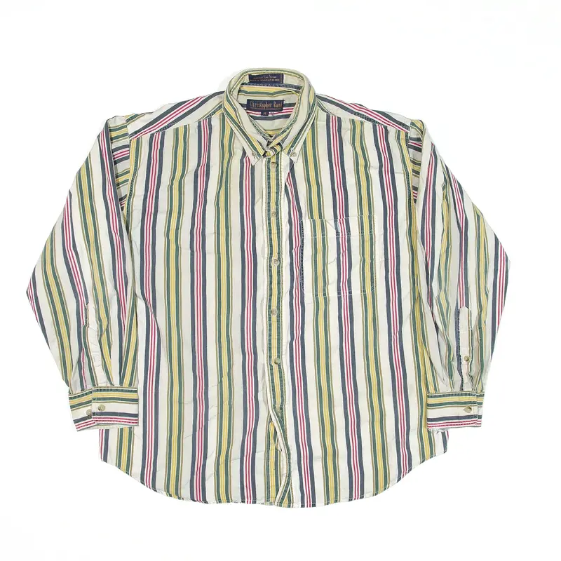 CHRISTOPHER RAND Shirt Red Striped Long Sleeve Mens M