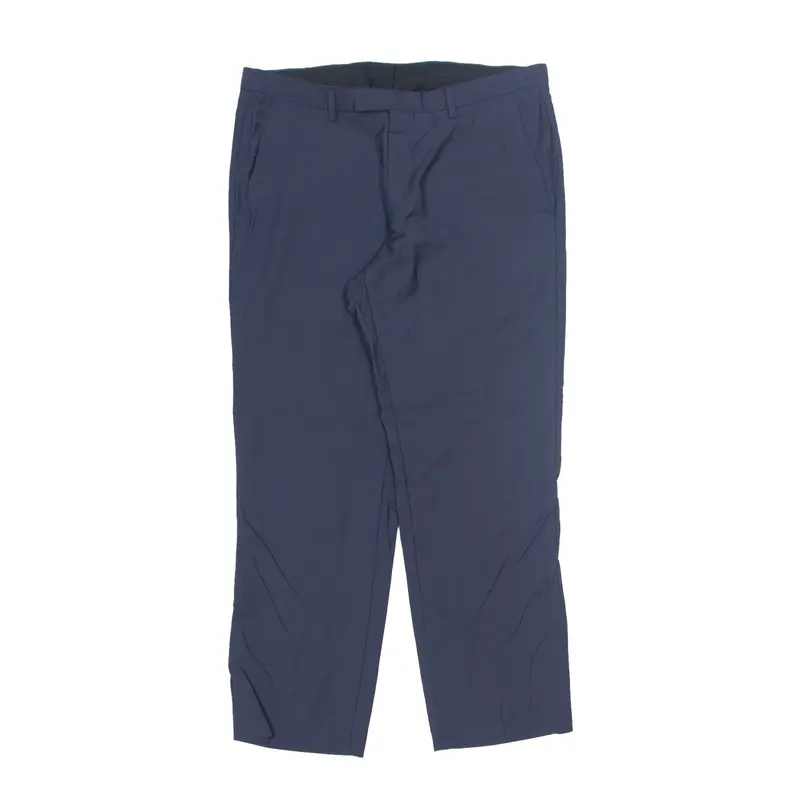 HUGO BOSS Chino Trousers Blue Regular Tapered Wool Womens W32 L28