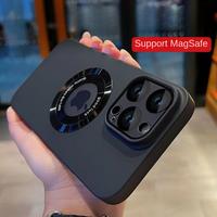 IP 16 Pro Max Phone Case Full Coverage Lens IP15 Pro Magnetic Phone Case 14 PRO Matte 13/12 Screen Protector Protection