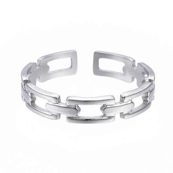 Non-Tarnish 304 Stainless Steel Rectangle Wrap Open Cuff Ring