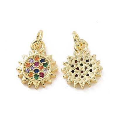 Brass Micro Pave Cubic Zirconia Charms