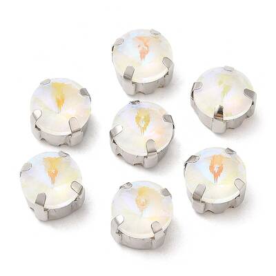 Mocha Fluorescent(MI) Flat Round Sew on Rhinestone