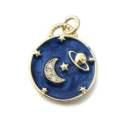 Brass Micro Pave Cubic Zirconia Pendants