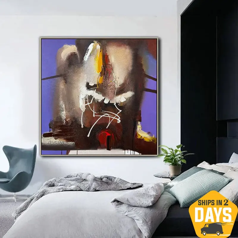 Original Colorful Textured Artwork Abstract Style Creative Modern Oil Painting for Office Decor | IMPERSONAL 35.4"x39.4&...