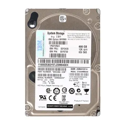 00Y2430 IBM 600GB 6Gb/s SAS 10000 2.5-Inch Hard Drive