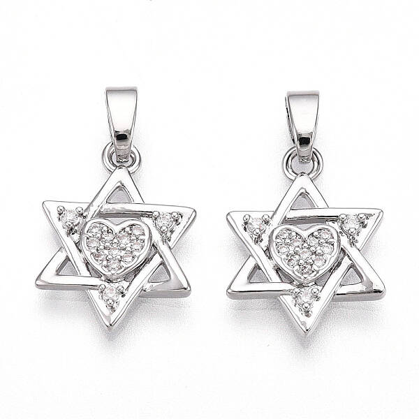 Brass Micro Pave Cubic Zirconia Pendants