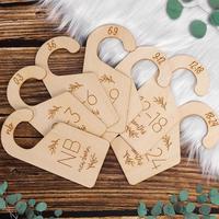 Wooden Hanger, 7 Counts/set Double Sided Baby Clothes Hanger, Clothes Drying Rack, Home Organizer for Bedroom Wardrobe, Hangi...