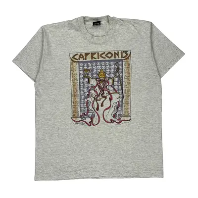 Single Stitch Screen Stars Graphic T-Shirt - XL Grey Cotton Blend