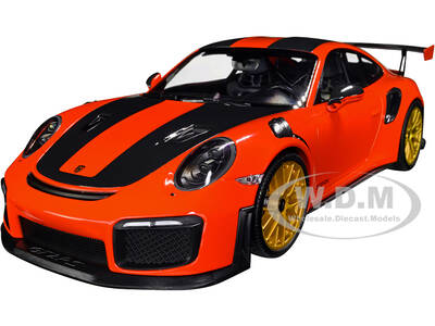 2018 Porsche 911 GT2RS (991.2) Weissach Package Orange with Carbon Stripes and Golden Magnesium Wheels Limited Edition to 300...