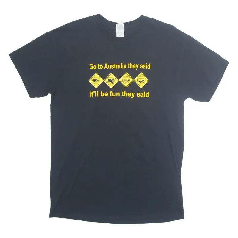 GILDAN Australia Mens T-Shirt Black M