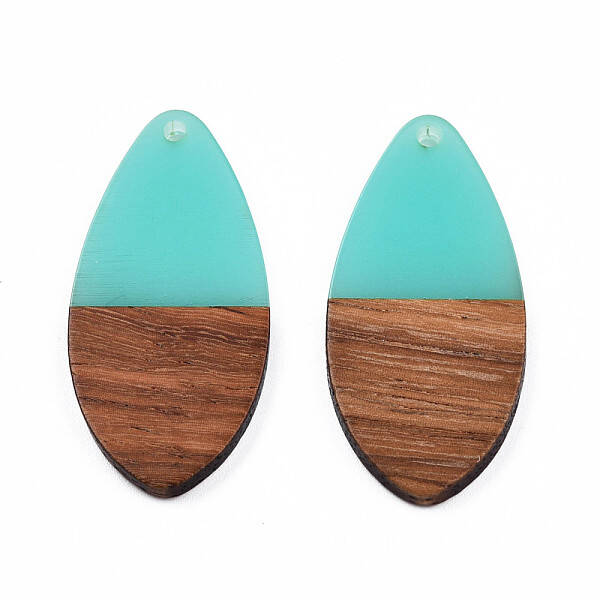 Transparent Resin & Walnut Wood Pendants