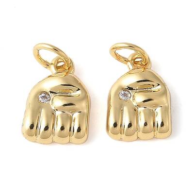 Brass Micro Pave Clear Cubic Zirconia Pendants