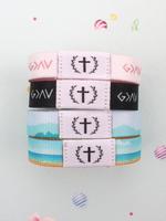 Fashionable Cross Pattern Strap Bracelet, Waterproof Elastic Wristband for Women & Men, Trendy All-match & Exquisite Jewelry...