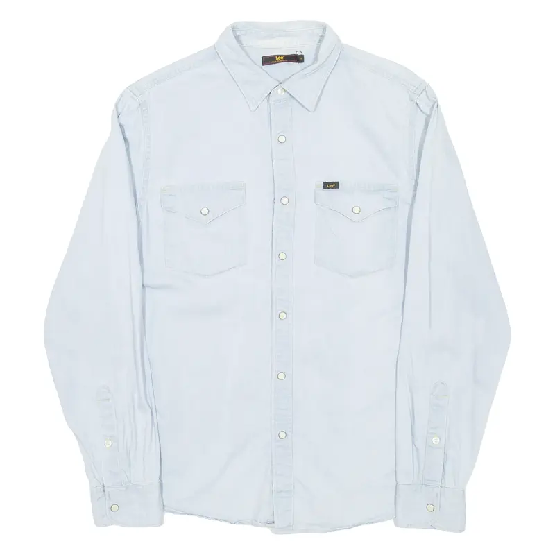 LEE Mens Denim Shirt Blue Long Sleeve M