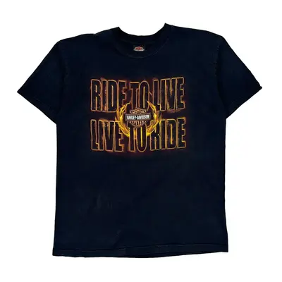 California Harley Davidson Graphic T-Shirt - XL Black Cotton