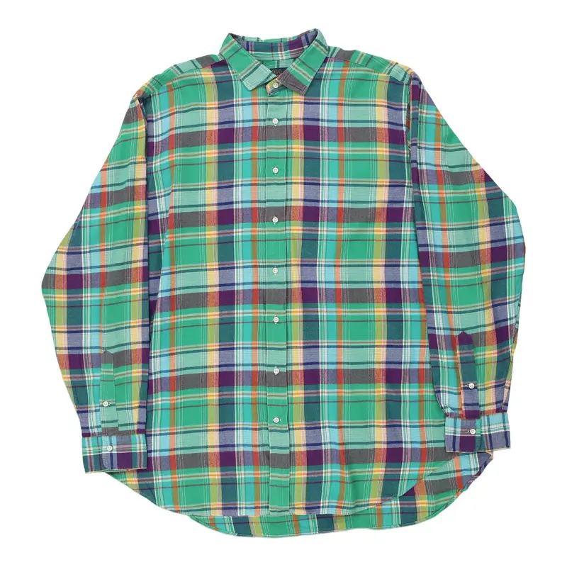 Polo Ralph Lauren Checked Flannel Shirt - 2XL Green Cotton