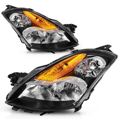 YITAMOTOR® Headlight Assembly Compatible with Nissan Altima 4-Door Sedan 2007-2009 Black Housing with Amber Reflector Clear ...
