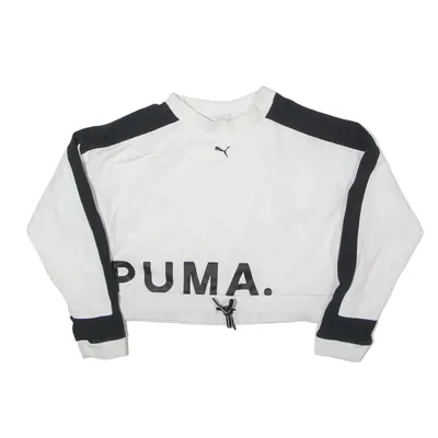 PUMA Cropped Sweatshirt White Womens M