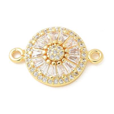 Brass Micro Pave Cubic Zirconia Connector Charms