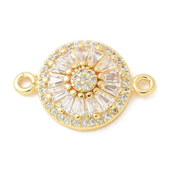 Brass Micro Pave Cubic Zirconia Connector Charms