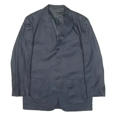 GIANFRANCO FERRE Mens Blazer Jacket Blue Linen XL