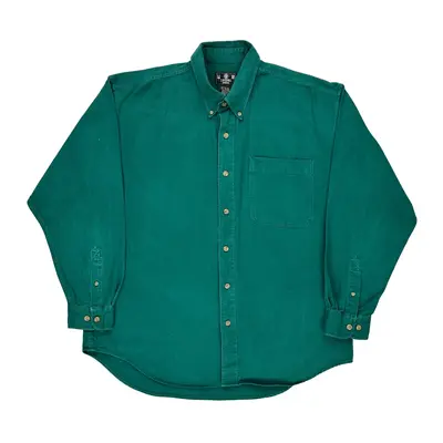 Unbranded Flannel Shirt - Large Green Cotton