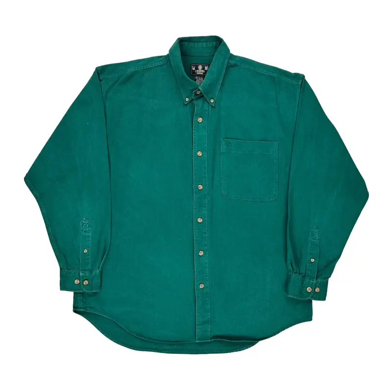 Unbranded Flannel Shirt - Large Green Cotton